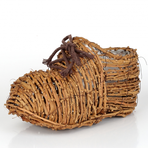 Kvetináč bota z prutia 29x13x15cm