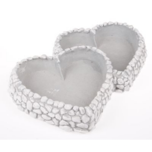 Kvetináč dve srdcia 39 x 32 cm betónový