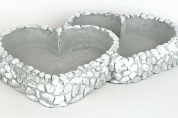 Kvetináč dve srdcia 39 x 32 cm betónový