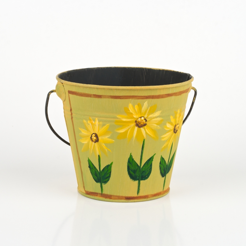 Kvetináč vedierko s motívom 13x11cm