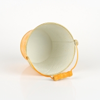 Plechový kvetináč-vedierko oranžový 15x12cm