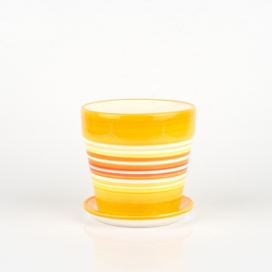 Kvetináč malý 10x10cm žlto oranžový