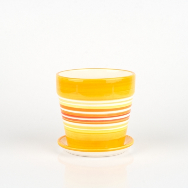 Kvetináč malý 10x10cm žlto oranžový