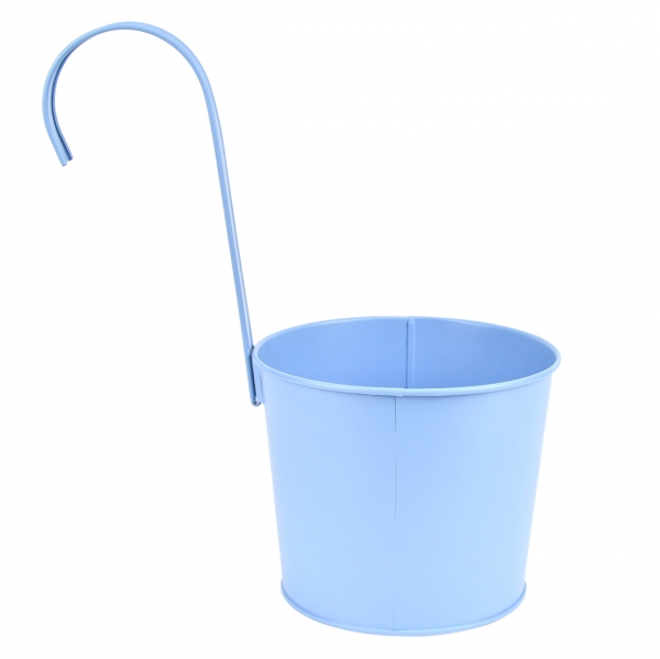 Kvetináč na balkón závesný kov š. 17,7 cm modrá