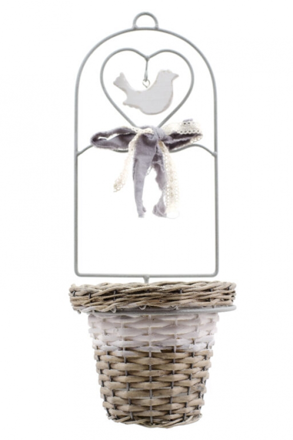 Kvetináč na stenu z vŕbového prútia 51cm