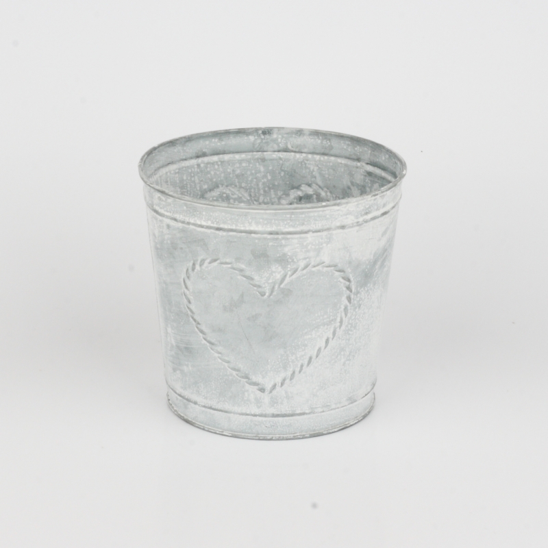 Kvetináč  plechový so srdcom 13cm