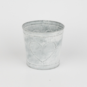 Kvetináč plechový so srdcom 13cm