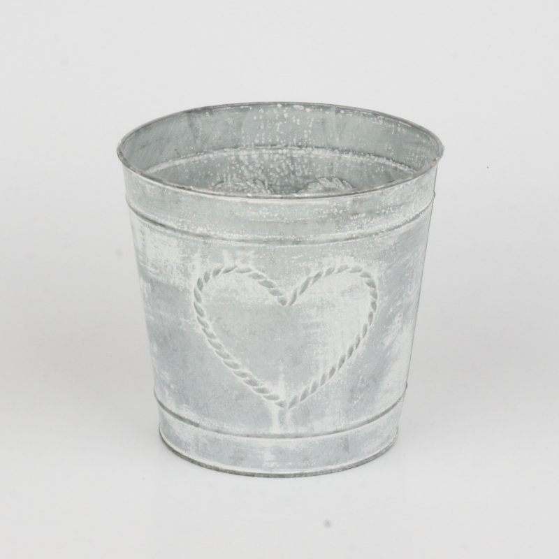 Kvetináč plechový so srdcom 16cm