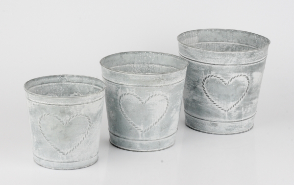 Kvetináč plechový so srdcom 16cm