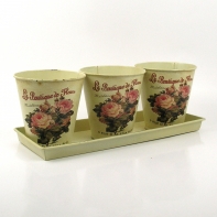 Kvetináč - sada 3ks obalov a misiek 100x75mm