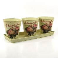 Kvetináč - sada 3ks obalov a misiek 100x75mm