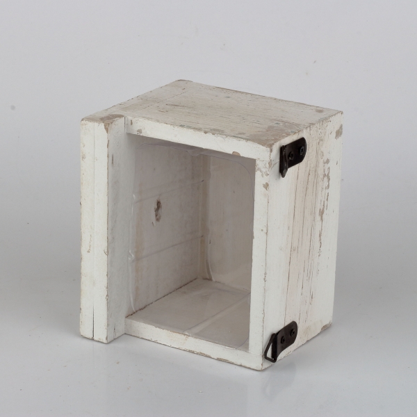 Kvetináč šuplík biely s patinou 14,5x12x11cm