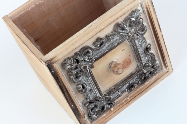 Kvetináč šuplík hnedý s patinou 18,5x18,5x18cm