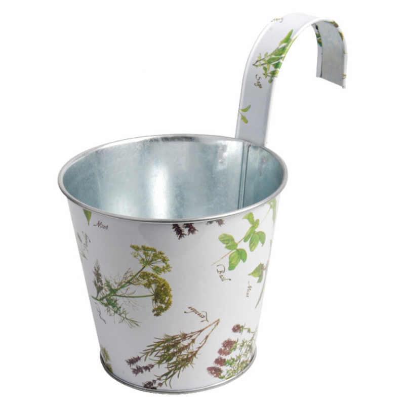 Kvetináč závesný s potlačou 25 x 16,5 x 25,5 cm zinkový