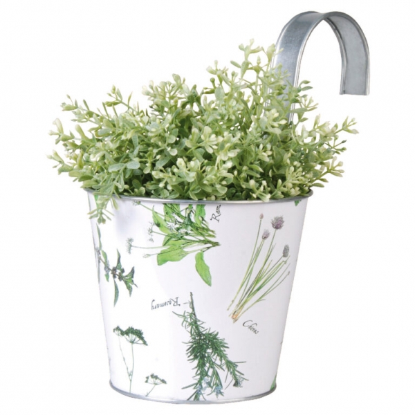 Kvetináč závesný s potlačou 25 x 16,5 x 25,5 cm zinkový