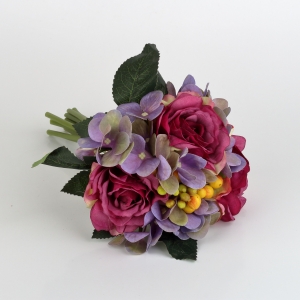 Kytice umelých hortenzií fialová 27cm