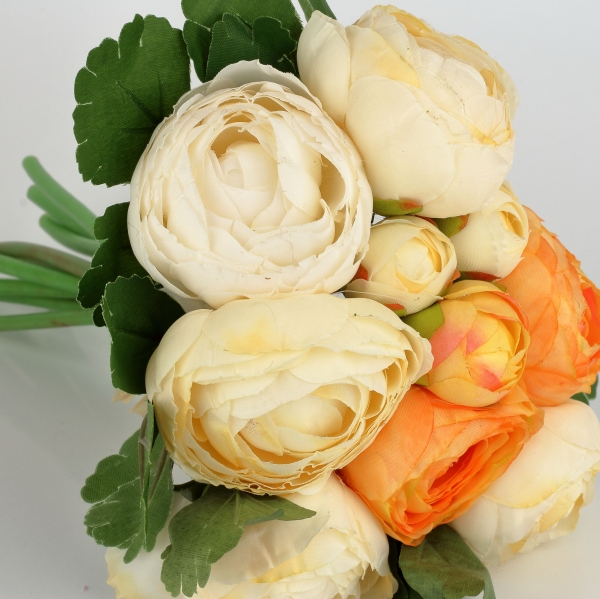 Kytice umelých pivoniek oranžová 24cm