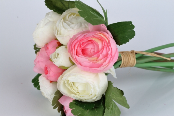 Kytice umelých pivoniek svetlo ružová 24cm