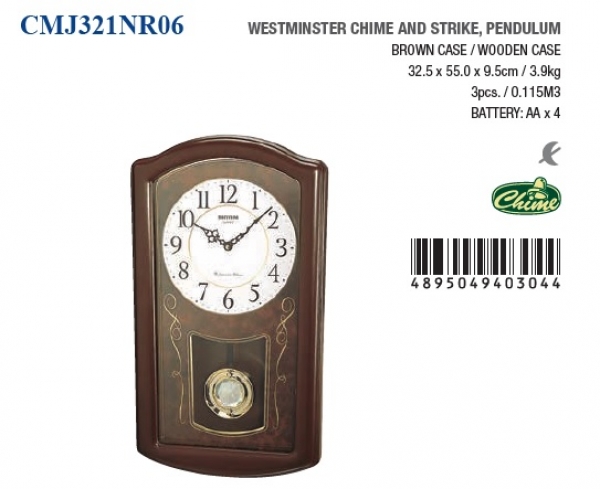 Kyvadlové nástenné hodiny 32,5x55x9,5cm