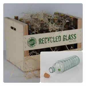 Fľaša s korkovou zátkou vzor mriežka 0,75l