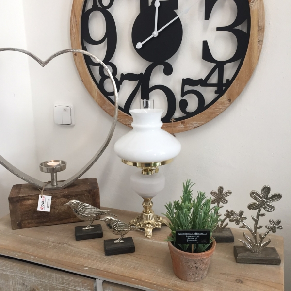 Lampa na petrolej biela 39cm