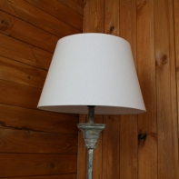 Lampa vysoká hnedá + cylindr - biele šisovanie 130cm