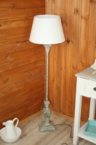 Lampa vysoká hnedá + cylindr - biele šisovanie 130cm