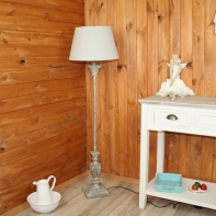 Lampa vysoká hnedá - hnedé šisovanie 130cm