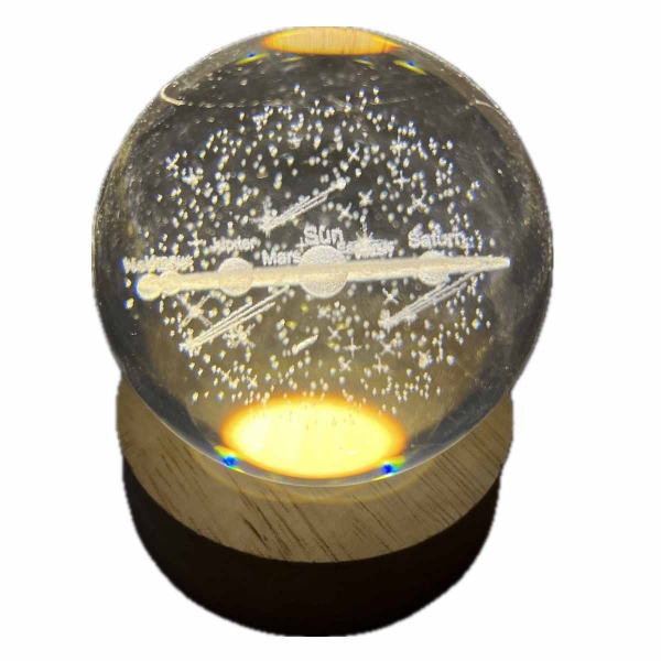 Lampa z krištáľovej gule 6 x 6 x 8 cm