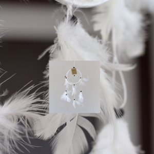 Lapač snov biely (jeden kruh) 12cm