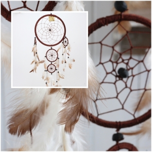 Lapač snů tmavě hnědý 22cm