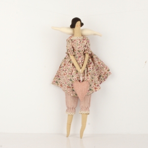 Látková andelko v ružových šatách 45cm