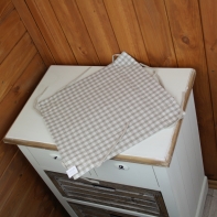 Látková ošatka šedej srdce 21x21x6cm