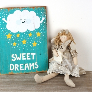 Látková bábika s krídlami 48cm