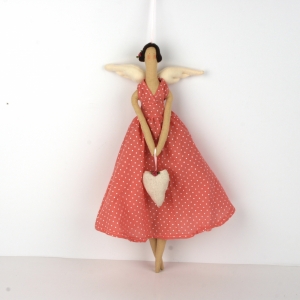 Látkový anjel - so srdcom