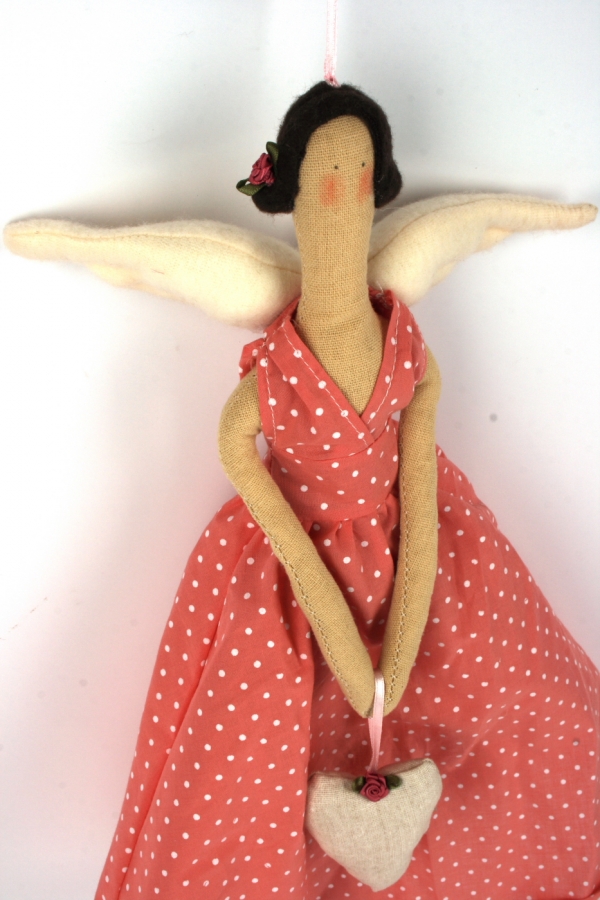 Látkový anjel - so srdcom