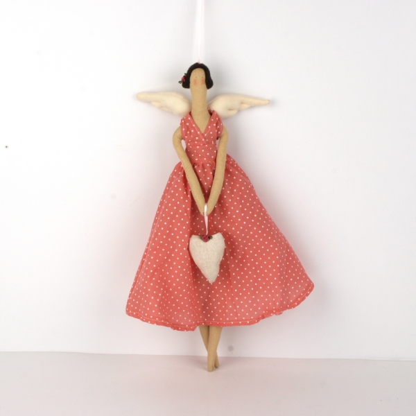 Látkový anjel - so srdcom