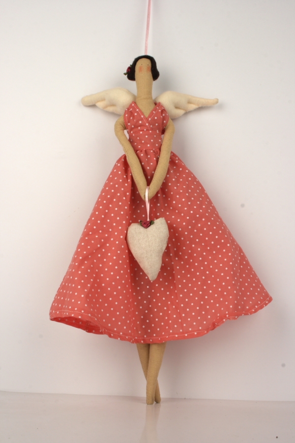 Látkový anjel - so srdcom