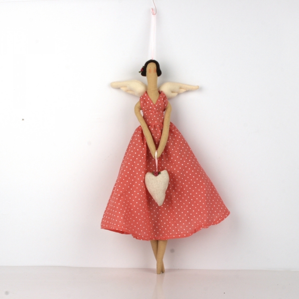 Látkový anjel - so srdcom