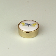 Liekovka motýľ žlto modrý guľatý