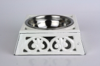 Liatinová miska pre psa biely smalt 17x17cm