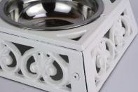 Liatinová miska pre psa biely smalt 17x17cm