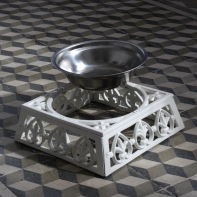 Liatinová miska pre psa biely smalt 23x23cm