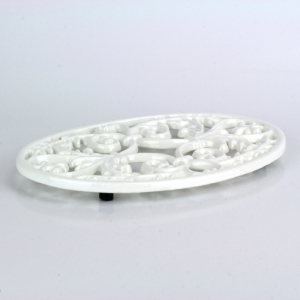 Liatinová podložka pod hrnce biely smalt 24cm