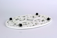 Liatinová podložka pod hrnce biely smalt 24cm