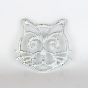 Liatinová podložka pod hrniec biela mačka 16,5cm