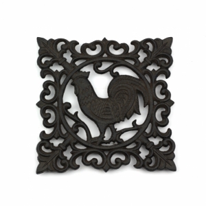 Liatinová podložka pod hrniec kohút 17x17cm