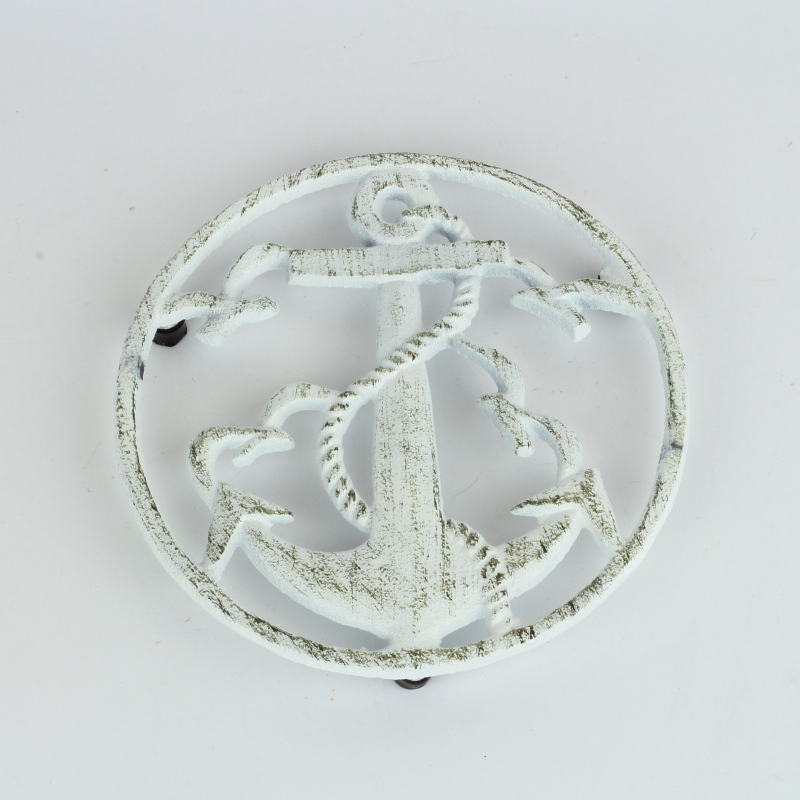 Liatinová podložka pod hrniec kotva biela 17,3cm