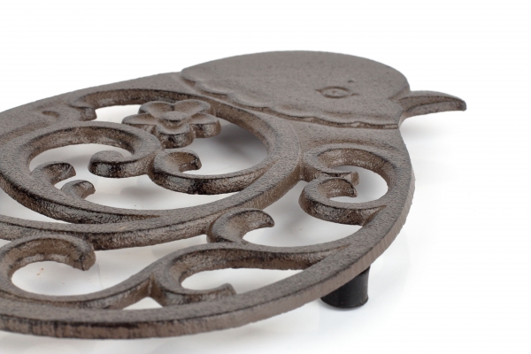 Liatinová podložka pod hrniec vtáčik 19x19cm