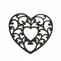 Liatinová podložka pod hrniec srdce 18,5x17cm 